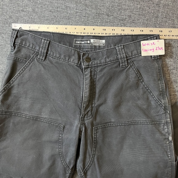 Carhartt Canvas Double Knee Relaxed Utility Work Pants - Men's Size 32*29 - Gray - Picture 6 of 9